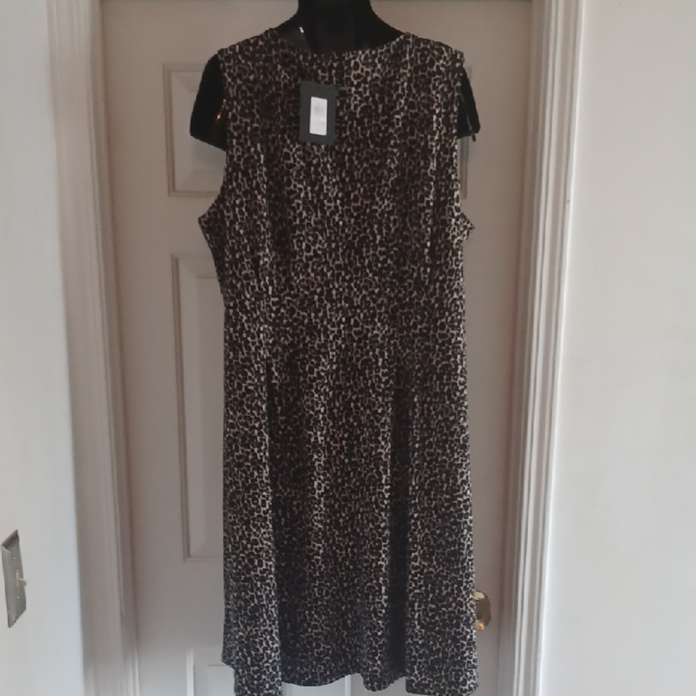Halston Heritage Black and Brown Midi Dress, 22 - Picture 9 of 9